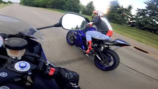 2004 Yamaha R6 vs 2006 Honda CBR600rr and others [upl. by Joycelin507]