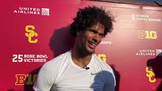 USC LB Eric Gentry speaks to the media about his performance against LSU [upl. by Tyra586]