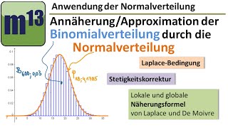 Annäherung der Binomialverteilung durch die Normalverteilung lokale und globale Näherungsformel [upl. by Pietra]