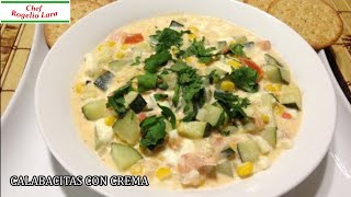 CALABACITAS CON CREMA DELICIOSA RECETA [upl. by Thora]