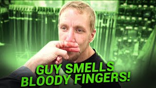 Guy Smells Bloody Fingers In Walmart [upl. by Nehcterg686]