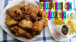 Pollo crispy tipo KFC con salsa BBQ Fácil y delicioso [upl. by Gamali]