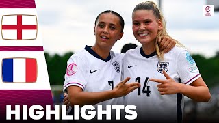 England vs France  Highlights  U19 Womens European Championship 20072024 [upl. by Lilly]