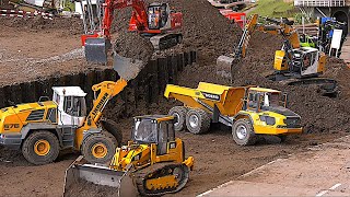 Big Construction Sites and many RC Trucks Dozer Excavator Dumper RC Machines Friedrichshafen 2022 4K [upl. by Nelleoj]