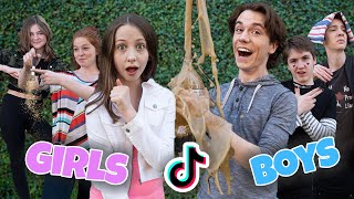 Girls Vs Boys Making Tik Toks hilariously relatable [upl. by Tiena]