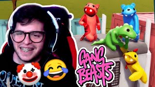 EL DEMENTE JUEGA GANG BEASTS con ZAINA Y DUENDE 😂Muy gracioso [upl. by Asin]