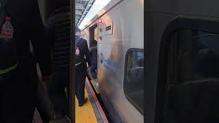 Hempstead Bound M7 LIRR train entering and leaving Jamaica [upl. by Arodnap668]