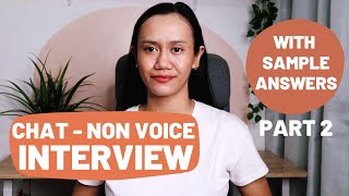 CHAT SUPPORT EMAIL NON VOICE CUSTOMER SUPPORT INTERVIEW QUESTIONS with SAMPLE Answers  PART 2 [upl. by Ardnoel246]