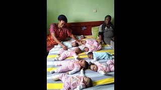 Nigerian Woman Welcomes Nonuplets 9 Babies After 25Year Of Waiting [upl. by Ausoj828]