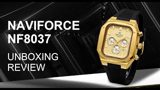 Unboxing Review Naviforce Watch NF8037 New Arrival Quartz Chronograph Movement Latest Design [upl. by Thun]