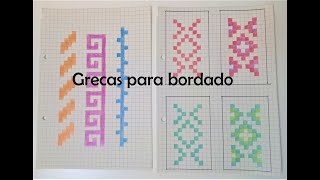 ✏️ Preparar grecas para bordado en punto de cruz  Separadores de libros [upl. by Cirdahc]