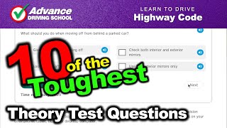 Ten of the Toughest Theory Test Questions  Learn to drive Highway Code [upl. by Haelat791]