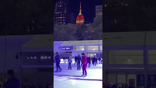 Ice skating in Bryant Park newyork ny fun [upl. by Nidraj]