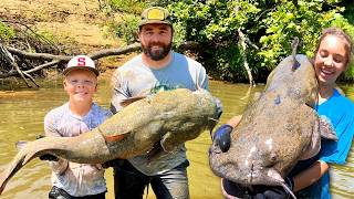 Noodling Creek Monsters in a Tiny Creek [upl. by Ytissahc]