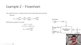 Mass balance in English  22  Humidification chamber example [upl. by Hafler]