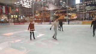 watching ice skating inside AKROPOLIS MALL Klaipeda Lithuania [upl. by Ennairak]