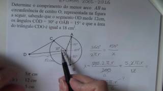 EFOMM 20152016  Questão de Geometria Plana Medida de Arco [upl. by Yeleek873]