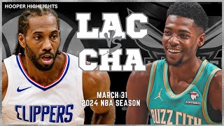 LA Clippers vs Charlotte Hornets Full Game Highlights  Mar 31  2024 NBA Season [upl. by Ackerman]