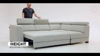 Halti Sectional Sofa Sleeper Full XL Size by Luonto Furniture [upl. by Werdnaed]