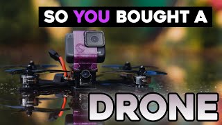 So you bought a FPV Drone unboxing set up how to test fly [upl. by Annahpos255]