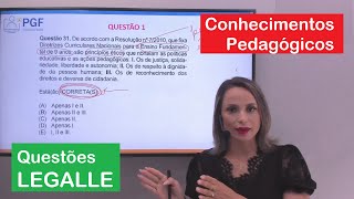 Resolução de Questões Conhecimentos Pedagógicos  LEGALLE [upl. by Necila]