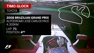 Timo Glocks Dramatic Final Lap  2008 Brazil Grand Prix [upl. by Yanffit]