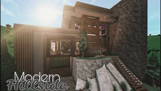 Bloxburg Hillside Modern Cheap House  House Build [upl. by Ahseyk295]