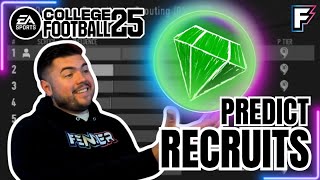 HOW TO PREDICT RECRUITING IN COLLEGE FOOTBALL 25 [upl. by Javier]