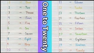 How to write spelling of numbers from 1 to 20  one to twenty numbers  preschool kids number learn [upl. by Ernaldus359]