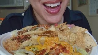 SassEsnacks ASMR  Eating sounds  Taco  Beans Rice  Tortilla Chips  Mukbang  Head Tingles [upl. by Aileahcim851]