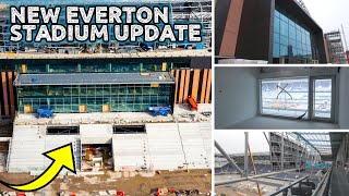 ABSOLUTELY INCREDIBLE New Everton Stadium Update Western Terraces Store Private Space Interior [upl. by Odyssey]