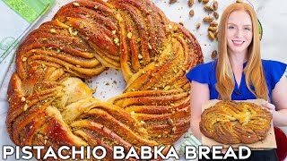 Amazing Honey Pistachio Babka Bread Wreath Recipe [upl. by Annayi]