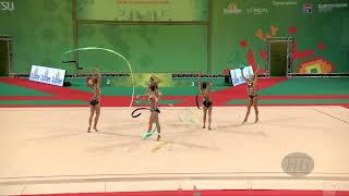 Czech Republic CZE  2022 Rhythmic Worlds Sofia BUL  Qualifications 3 Ribbons  2 Balls [upl. by Nasar]