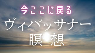 【誘導瞑想】ヴィパッサナー瞑想 最新 やり方 今ここに戻る ストレス低減 マインドフルネス瞑想 [upl. by Tnafni908]