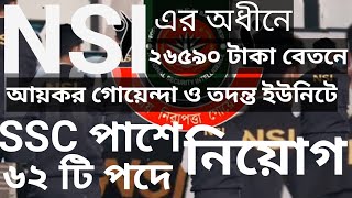 NSI এর অধীনে ⏩আয়কর গোয়েন্দা ও তদন্ত ইউনিটে নিয়োগ job circular 2024NSI job circular 2024 [upl. by Selrac]