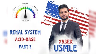 Renal Acid  Base Part 2 USMLE Step 1 by Dr Yaser [upl. by Aronoel]