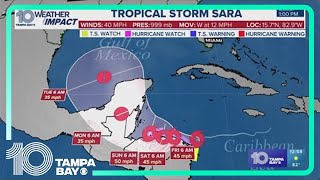 Tracking the Tropics Depression strengthens into Tropical Storm Sara [upl. by Nahallac587]