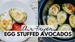 Egg Stuffed Avocados in the Air Fryer  Keto  Paleo Breakfast Recipe [upl. by Eibbob]