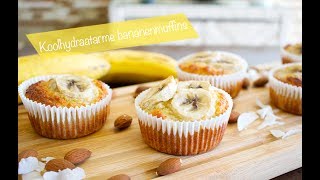 Koolhydraatarme bananenmuffins recept  Lowcarbchefnl [upl. by Reinaldo]