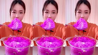 Qians new ice eating videoonly bites ice eating asmr ❤️ [upl. by Yllatan]