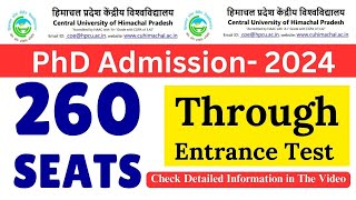 Central University of Himachal Pradesh  PhD Admission 202425  260 Seats universitynewsindia [upl. by Ysdnil502]