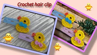 How To Crochet Hair Clip Mini Duck  crochet hair styles for beginners how to make crochet hair band [upl. by Hiamerej]