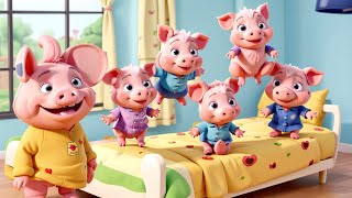 Five little piggies jumping on the bed and more kids songs collection [upl. by Ynogoham]