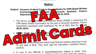 Advance NoticeFAA Admit Cards [upl. by Johen591]