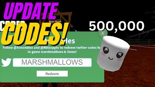 NEW UPDATE MARSHMALLOWS CODES Backpacking ⛺🐻 ROBLOX [upl. by Egoreg750]