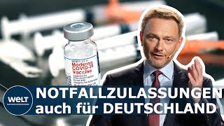 KAMPF GEGEN CORONA Grünes Licht für Moderna Impfstoff–Lindner für Notfallzulassungen in Deutschland [upl. by Goldfarb]