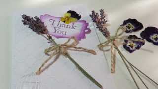 Tutorial Make a Card Using Dried Flowers V3 [upl. by Elisee]