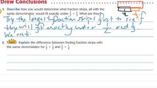 Lesson 61 Use Models to Add Fractions with Unlike Denominators [upl. by Ellenahc]