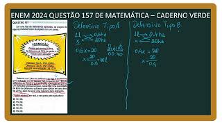 ENEM 2024 Questão 157 Como Comparar Preços de Defensivos Agrícolas [upl. by Yeliak]