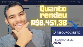 1 MÊS APLICADO NO TESOURO DIRETO QUANTO GANHEI DE JUROS [upl. by Adnorhs470]